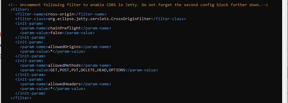 Uncomment CORS setting