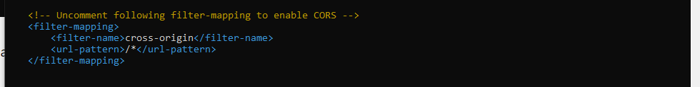 Additional CORS setting uncomment