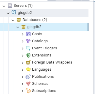 New database visible in pgAdmin.